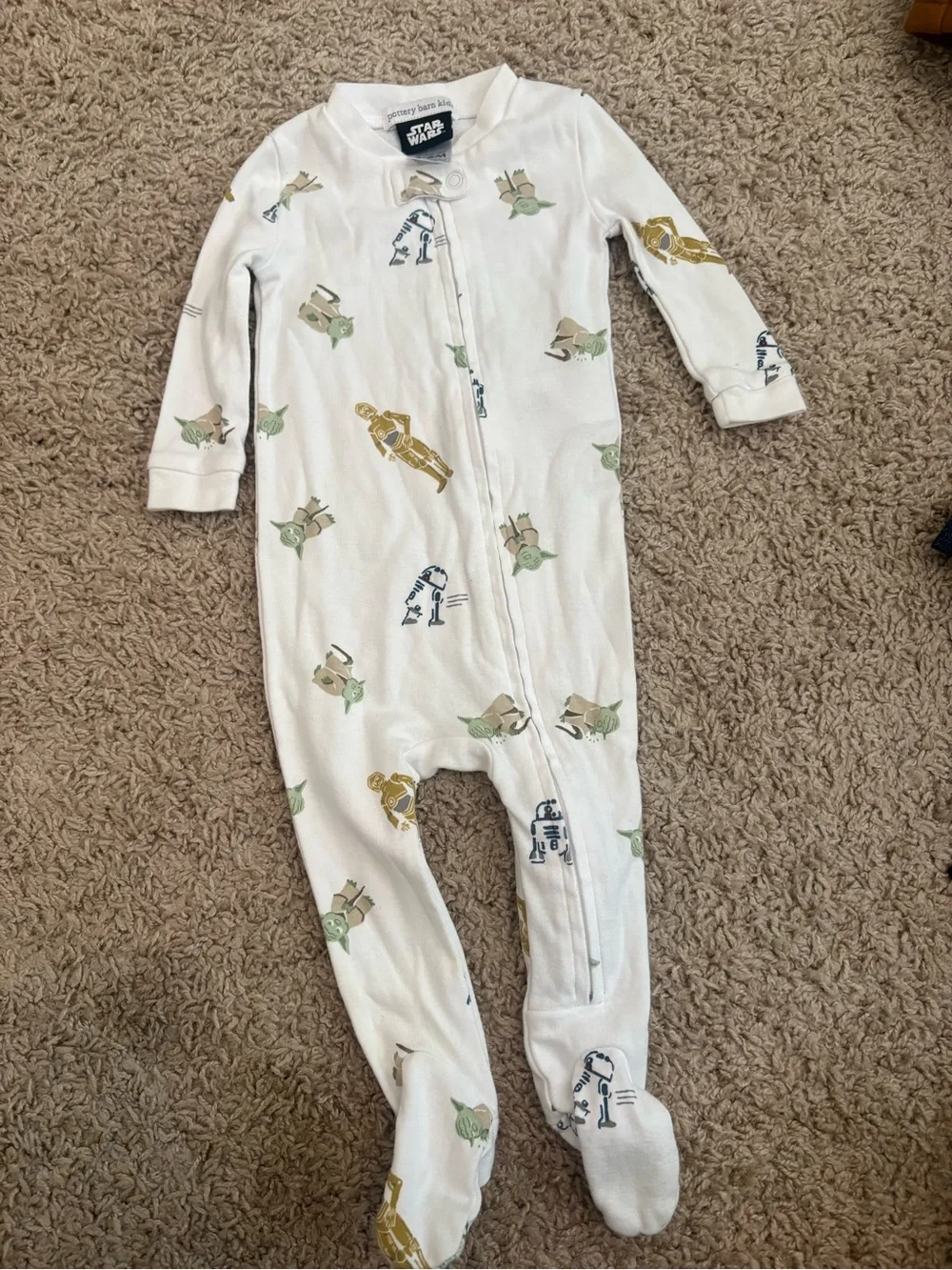 Baby Cream Star Wars Character Footed One-Piece